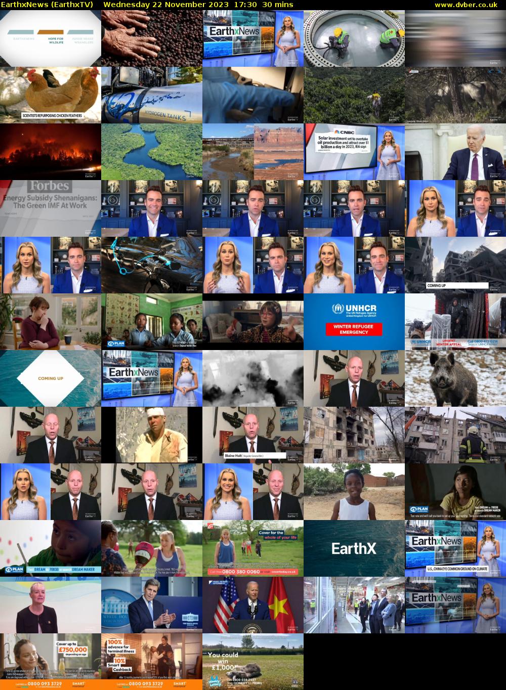 EarthxNews (EarthxTV) Wednesday 22 November 2023 17:30 - 18:00