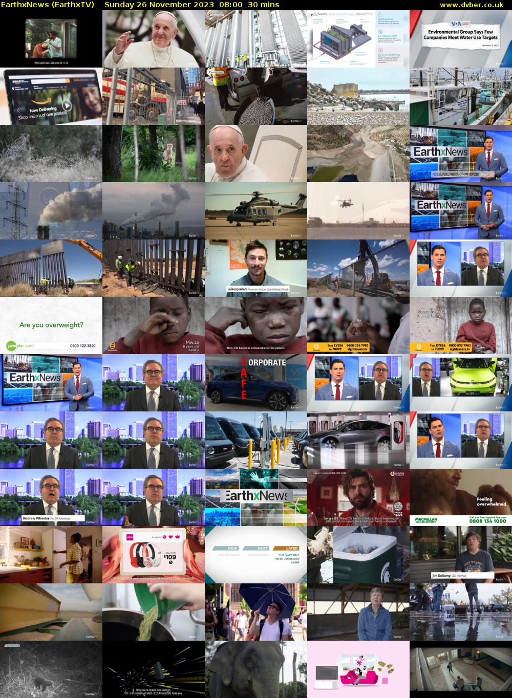 EarthxNews (EarthxTV) Sunday 26 November 2023 08:00 - 08:30