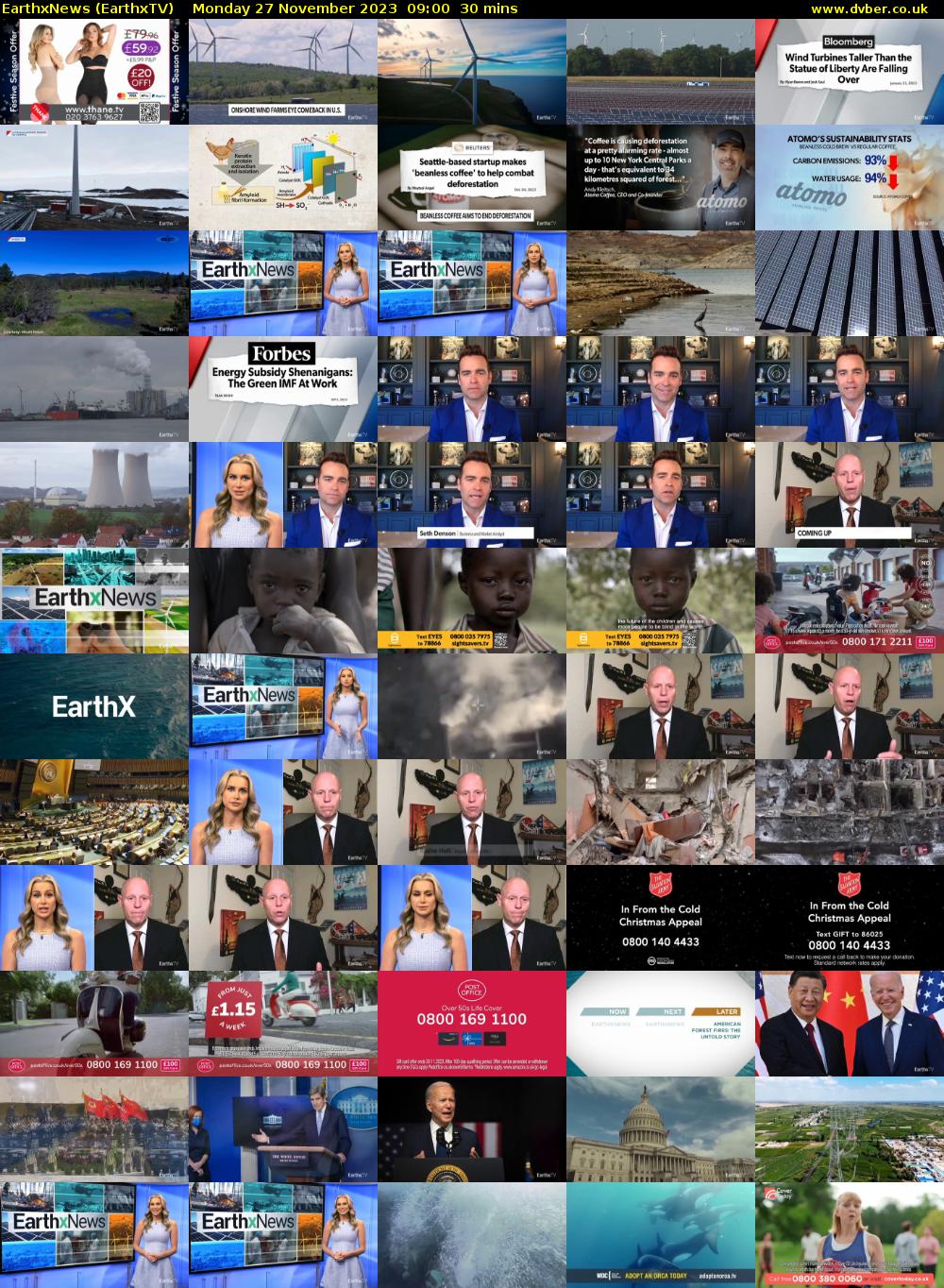 EarthxNews (EarthxTV) Monday 27 November 2023 09:00 - 09:30