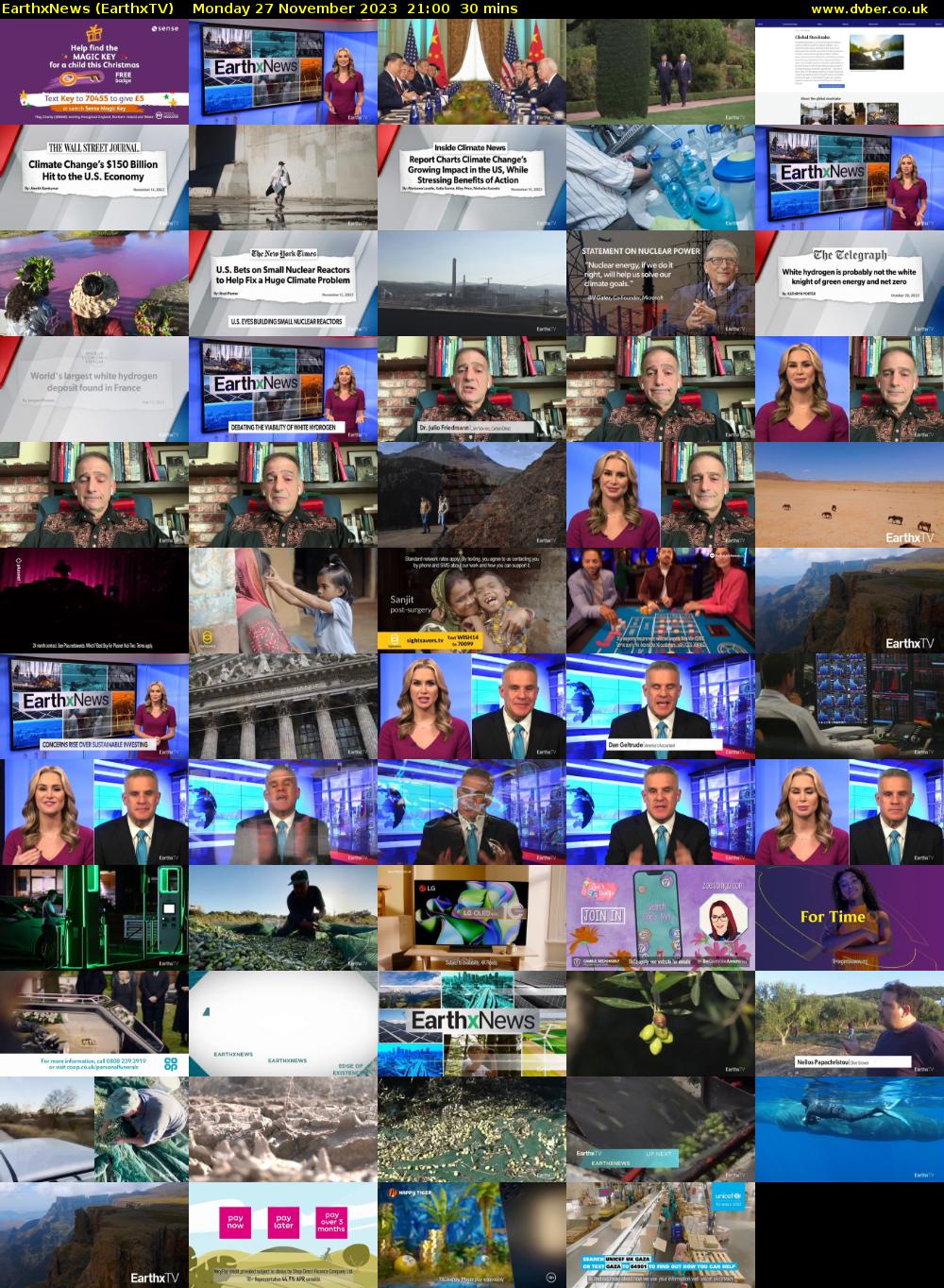 EarthxNews (EarthxTV) Monday 27 November 2023 21:00 - 21:30