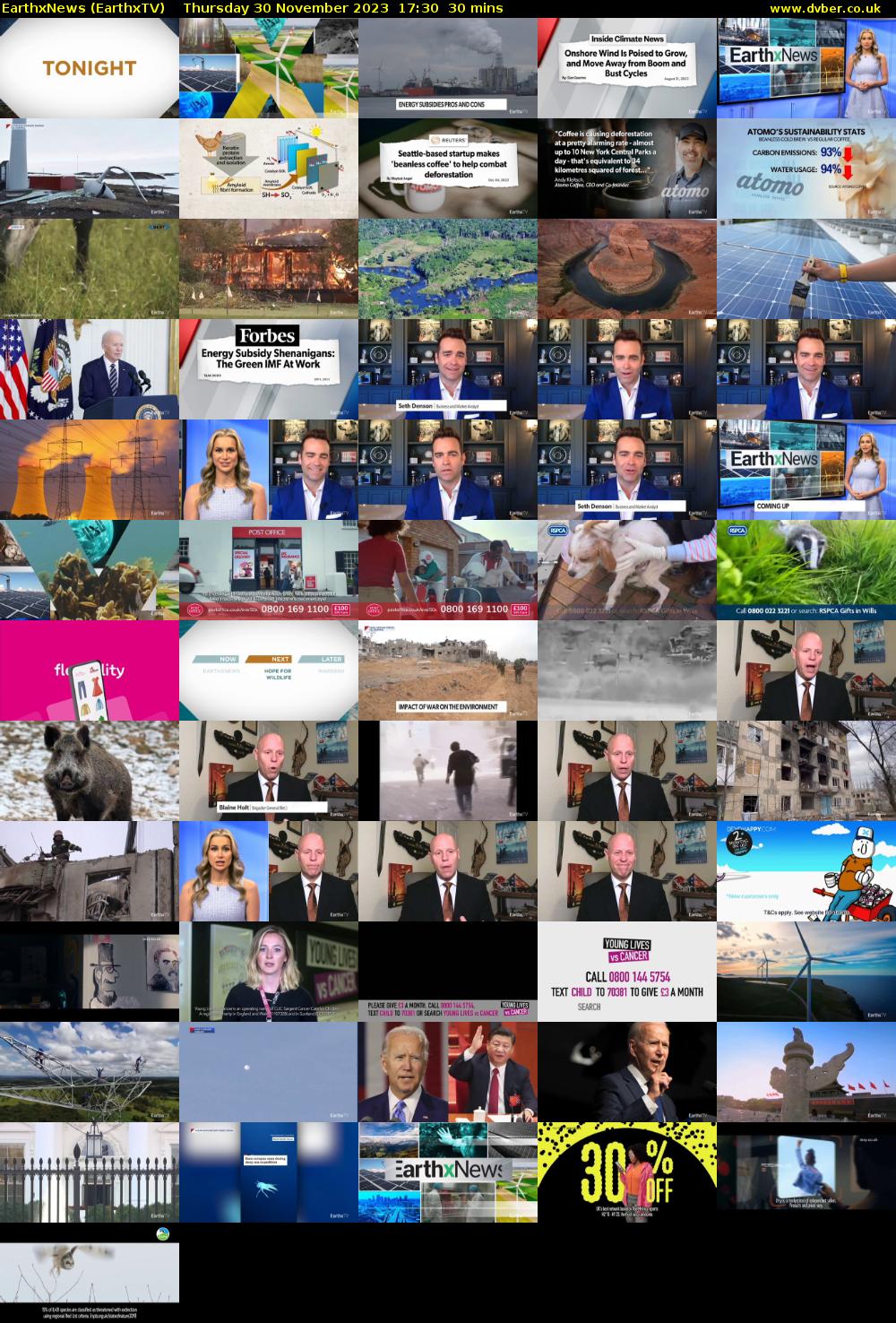 EarthxNews (EarthxTV) Thursday 30 November 2023 17:30 - 18:00