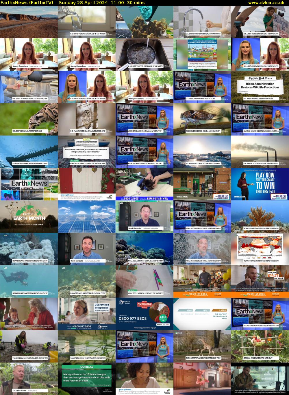 EarthxNews (EarthxTV) Sunday 28 April 2024 11:00 - 11:30