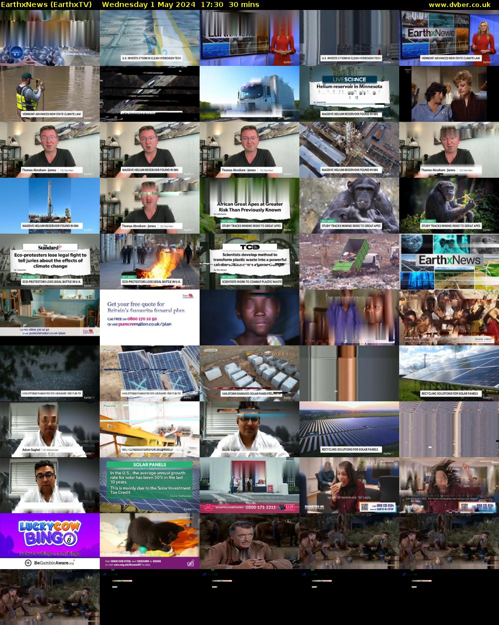 EarthxNews (EarthxTV) Wednesday 1 May 2024 17:30 - 18:00