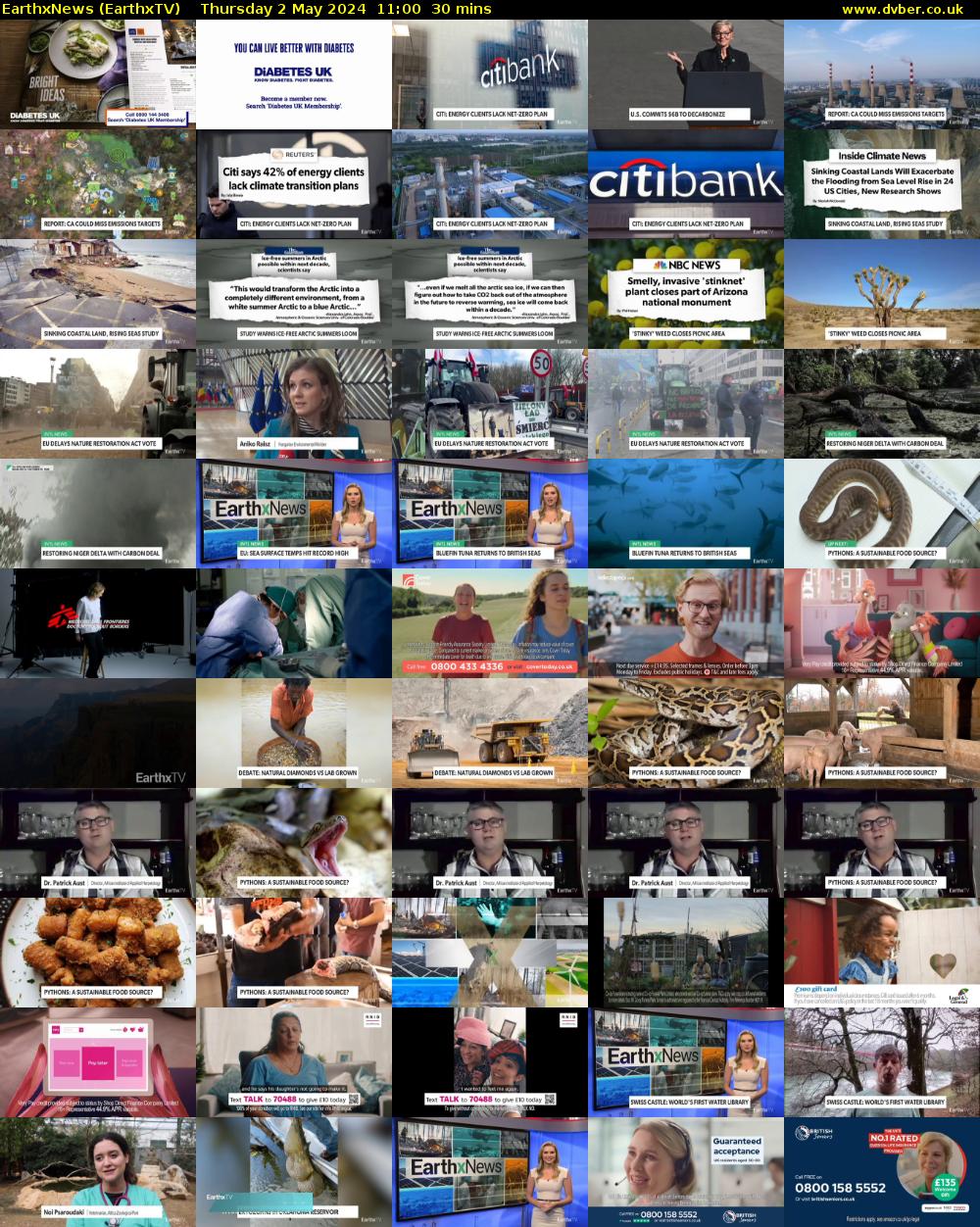 EarthxNews (EarthxTV) Thursday 2 May 2024 11:00 - 11:30