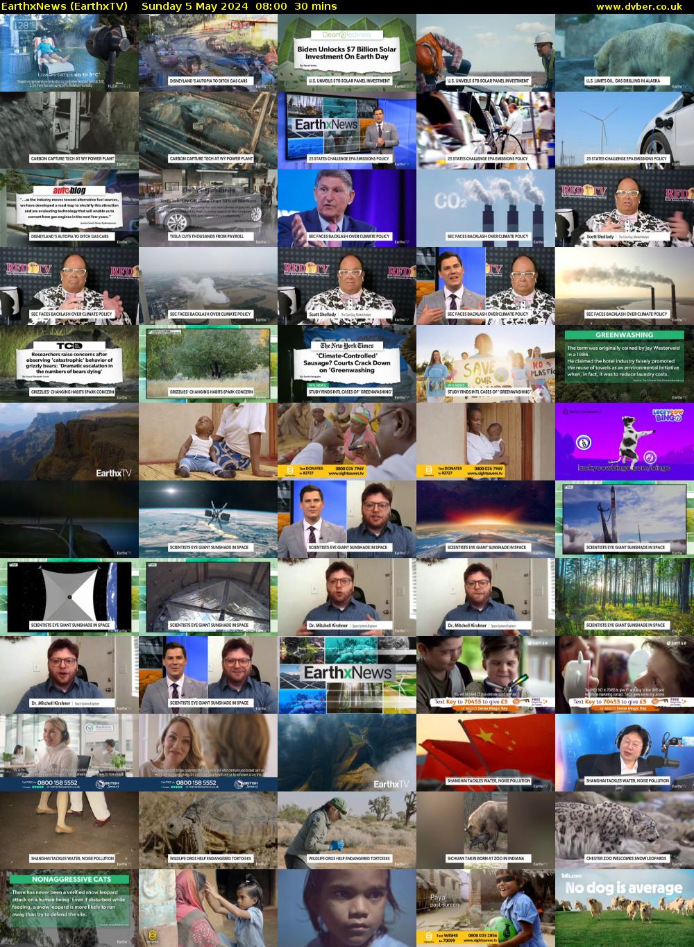 EarthxNews (EarthxTV) Sunday 5 May 2024 08:00 - 08:30