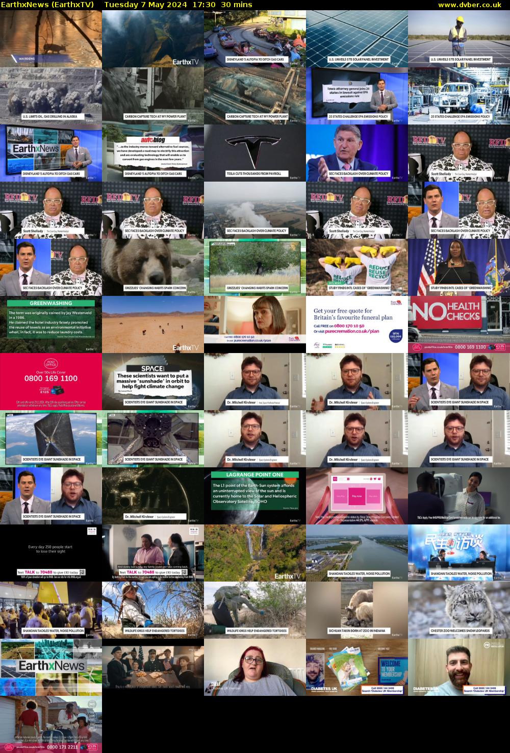 EarthxNews (EarthxTV) Tuesday 7 May 2024 17:30 - 18:00