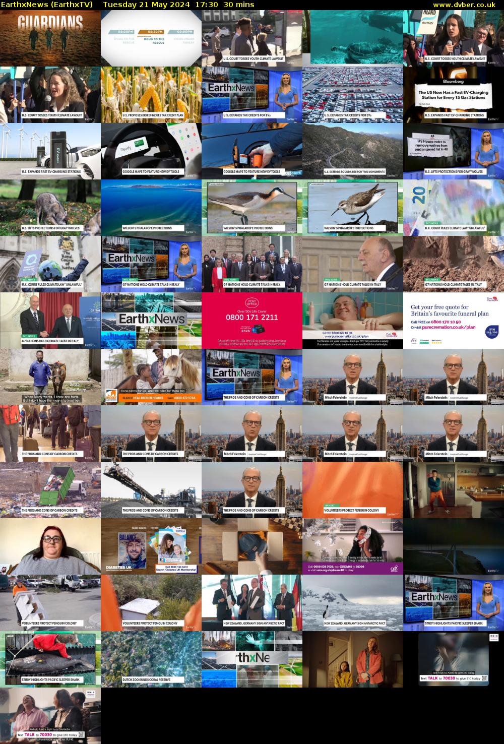 EarthxNews (EarthxTV) Tuesday 21 May 2024 17:30 - 18:00