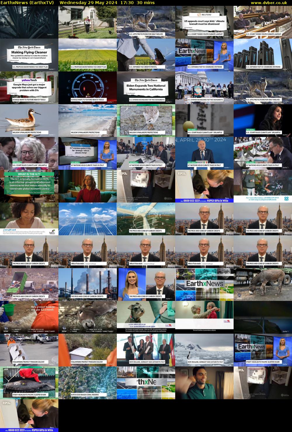 EarthxNews (EarthxTV) Wednesday 29 May 2024 17:30 - 18:00