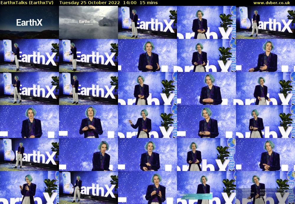 EarthxTalks (EarthxTV) Tuesday 25 October 2022 14:00 - 14:15