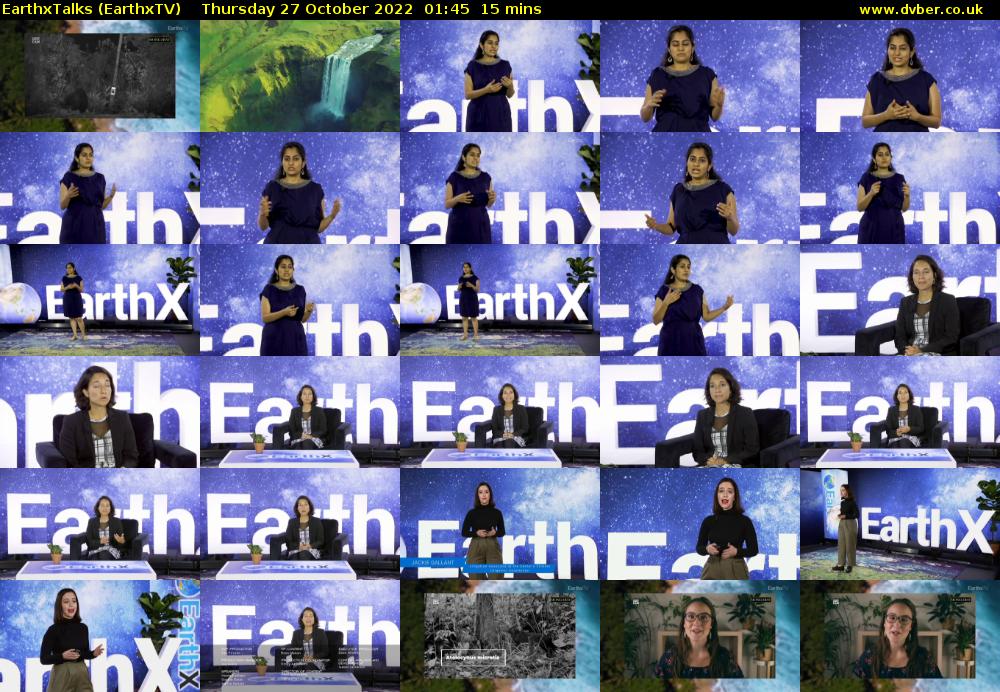 EarthxTalks (EarthxTV) Thursday 27 October 2022 01:45 - 02:00