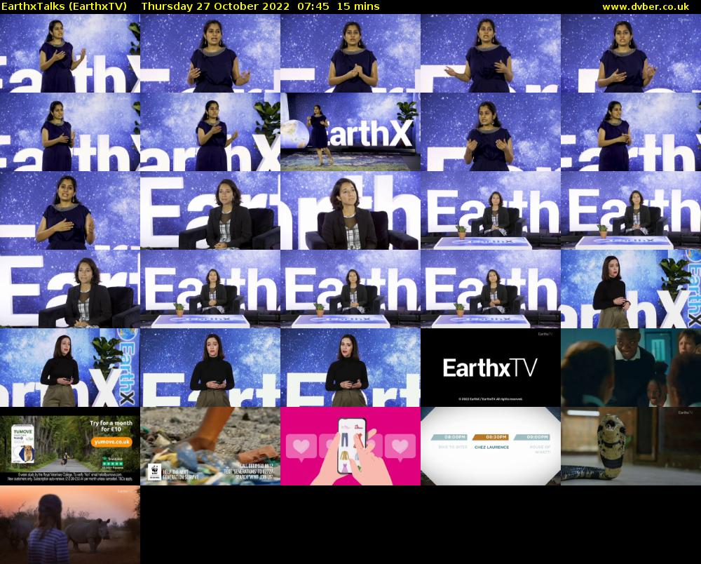 EarthxTalks (EarthxTV) Thursday 27 October 2022 07:45 - 08:00