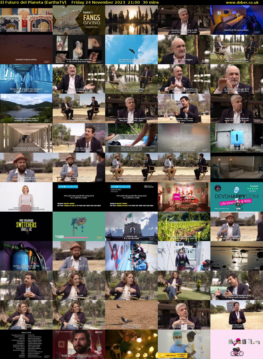 El Futuro del Planeta (EarthxTV) Friday 24 November 2023 21:00 - 21:30
