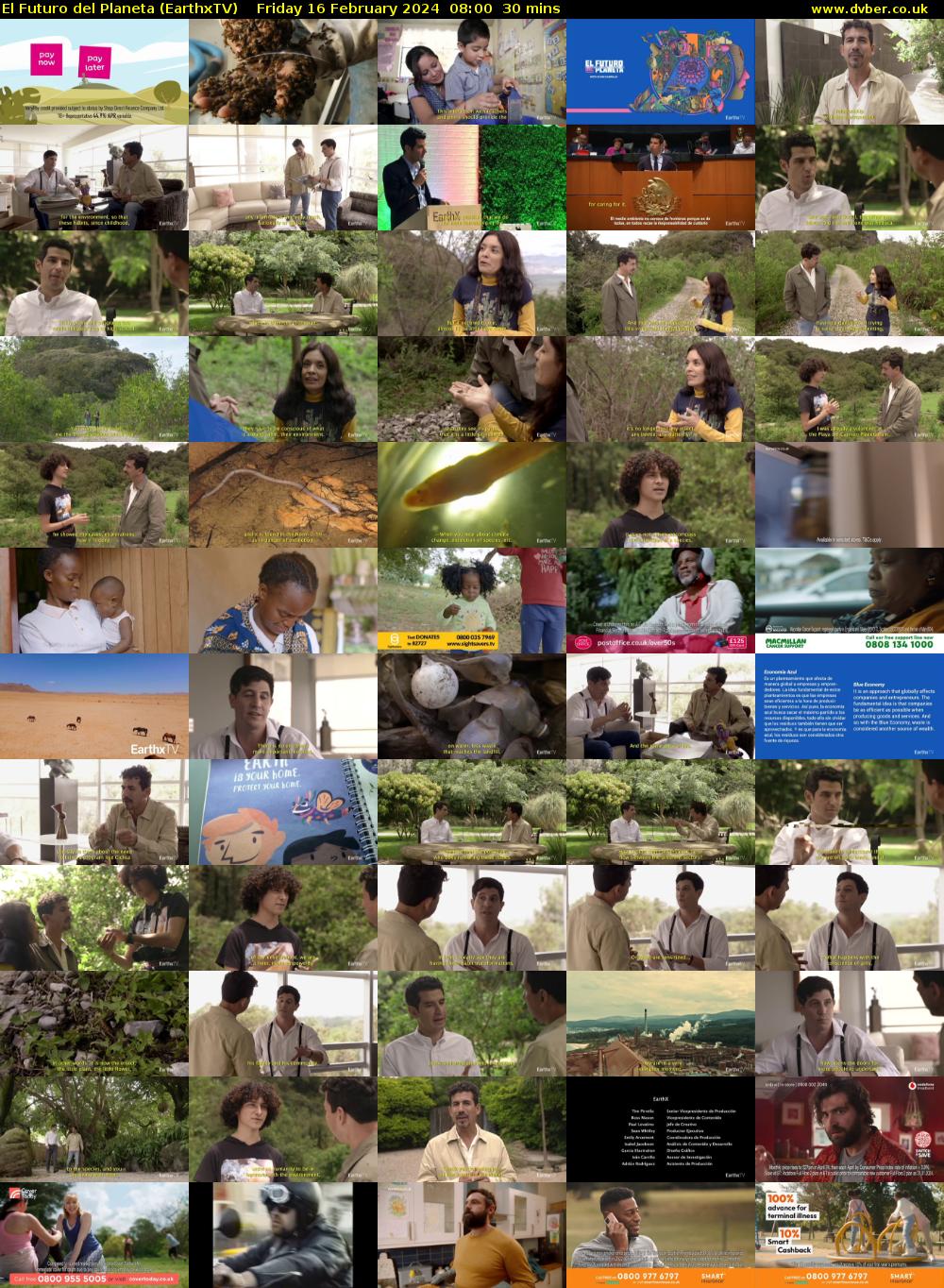 El Futuro del Planeta (EarthxTV) Friday 16 February 2024 08:00 - 08:30