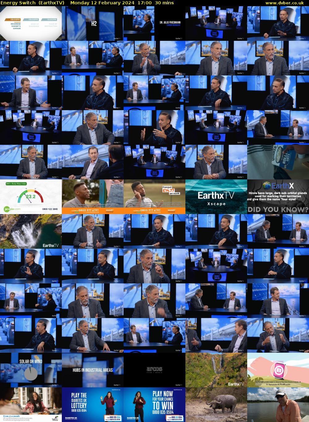 Energy Switch  (EarthxTV) Monday 12 February 2024 17:00 - 17:30