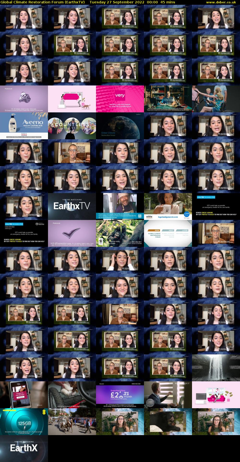 Global Climate Restoration Forum (EarthxTV) Tuesday 27 September 2022 00:00 - 00:45
