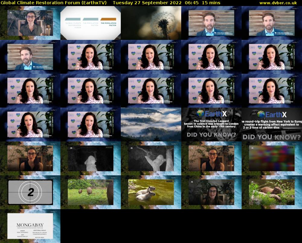 Global Climate Restoration Forum (EarthxTV) Tuesday 27 September 2022 06:45 - 07:00