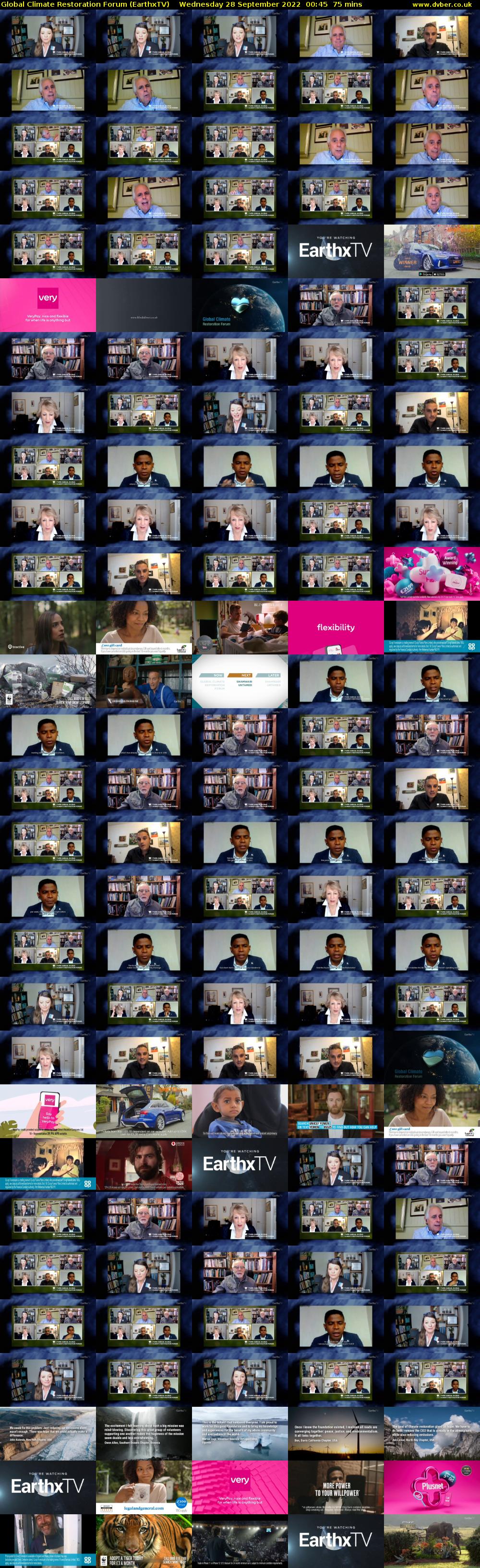 Global Climate Restoration Forum (EarthxTV) Wednesday 28 September 2022 00:45 - 02:00