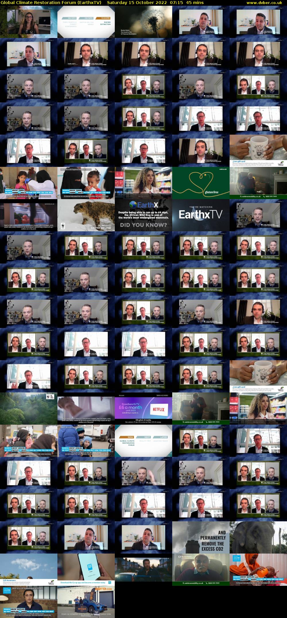 Global Climate Restoration Forum (EarthxTV) Saturday 15 October 2022 07:15 - 08:00