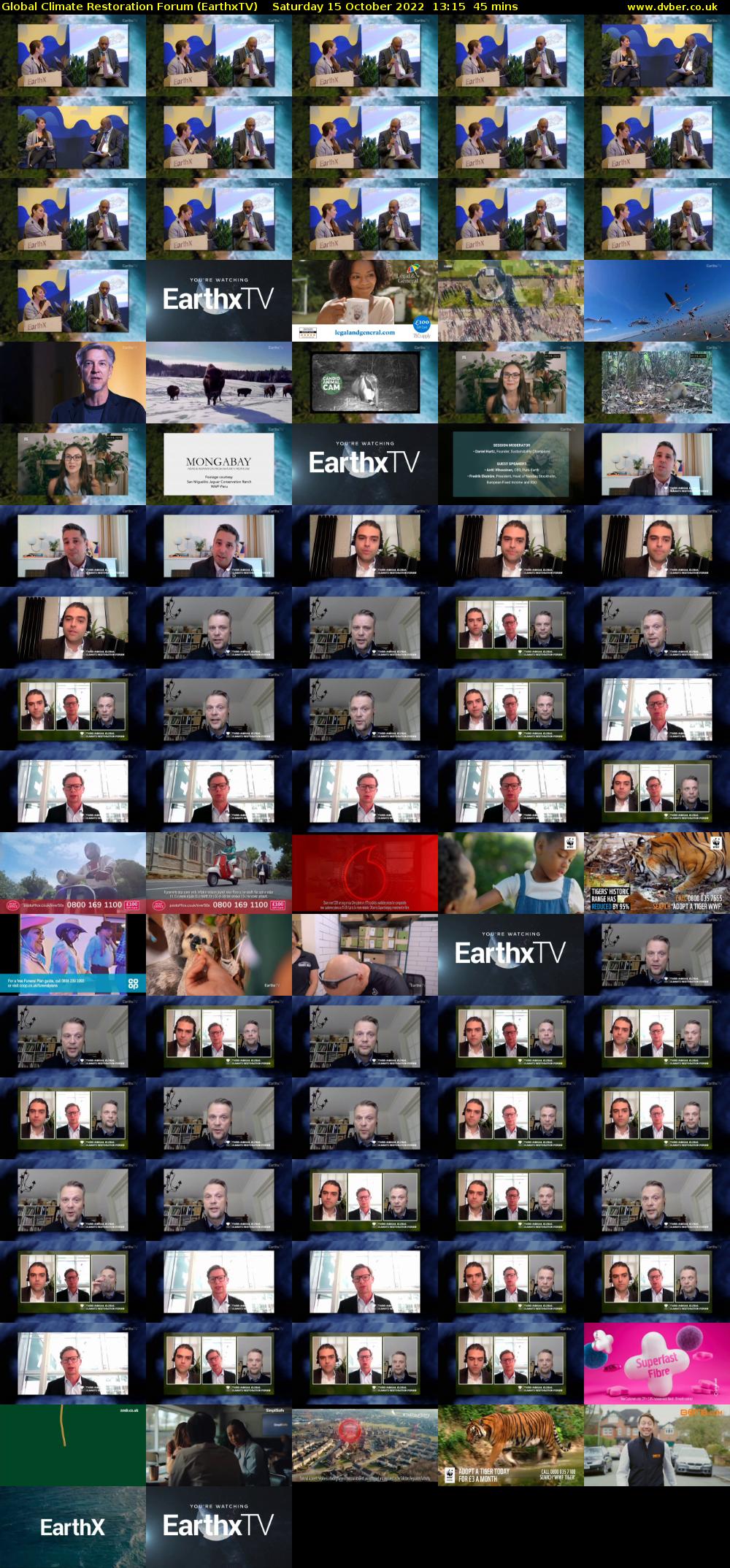 Global Climate Restoration Forum (EarthxTV) Saturday 15 October 2022 13:15 - 14:00