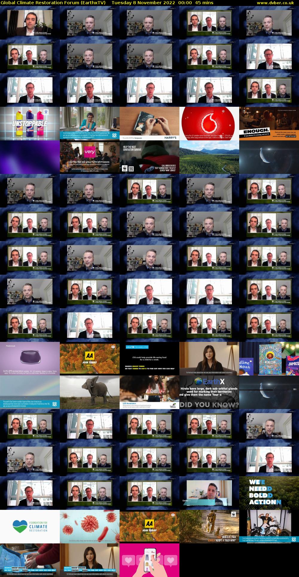 Global Climate Restoration Forum (EarthxTV) Tuesday 8 November 2022 00:00 - 00:45