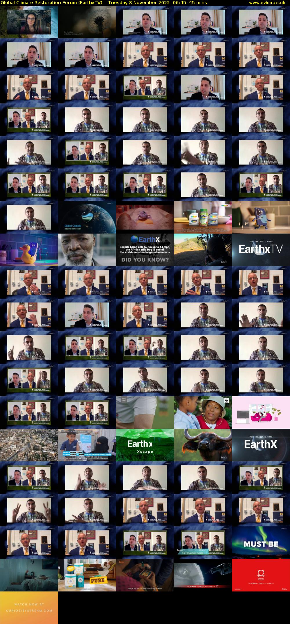 Global Climate Restoration Forum (EarthxTV) Tuesday 8 November 2022 06:45 - 07:30