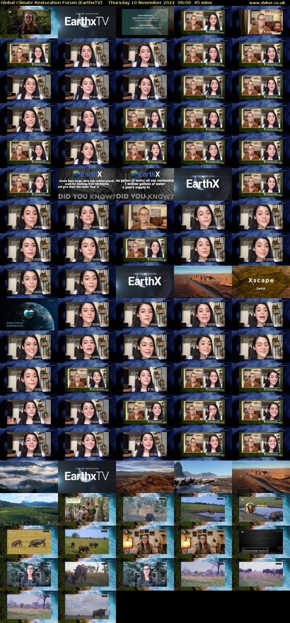 Global Climate Restoration Forum (EarthxTV) Thursday 10 November 2022 06:00 - 06:45