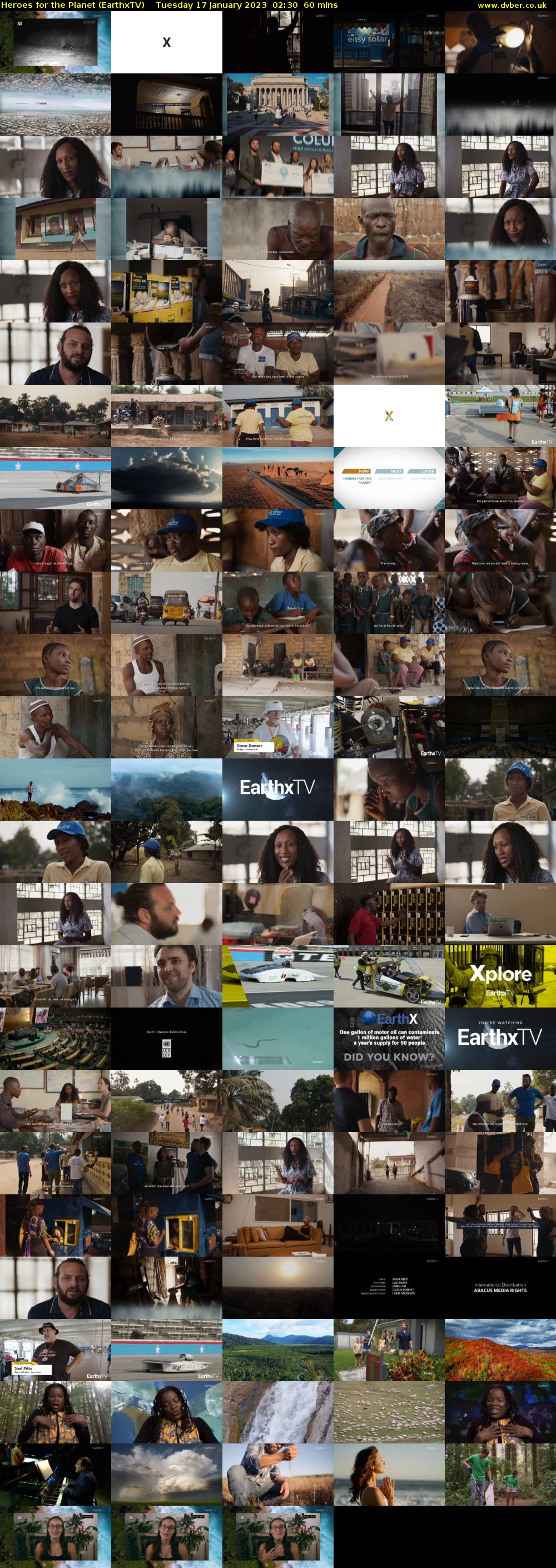 Heroes for the Planet (EarthxTV) Tuesday 17 January 2023 02:30 - 03:30