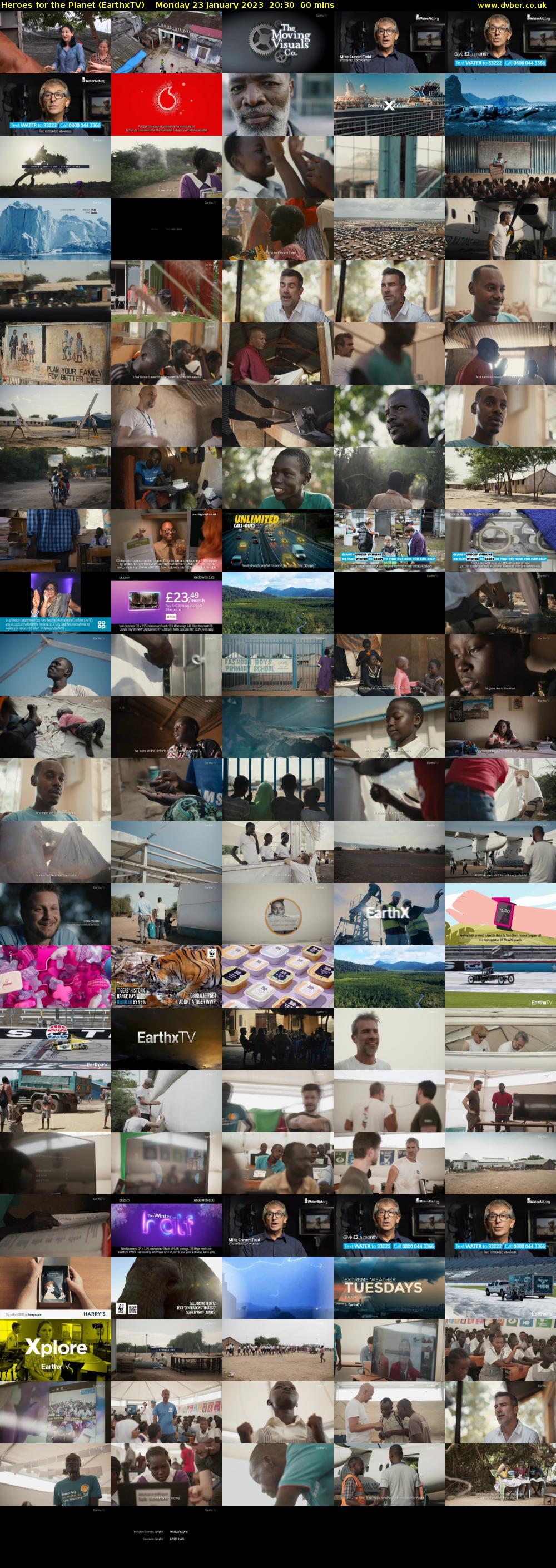 Heroes for the Planet (EarthxTV) Monday 23 January 2023 20:30 - 21:30
