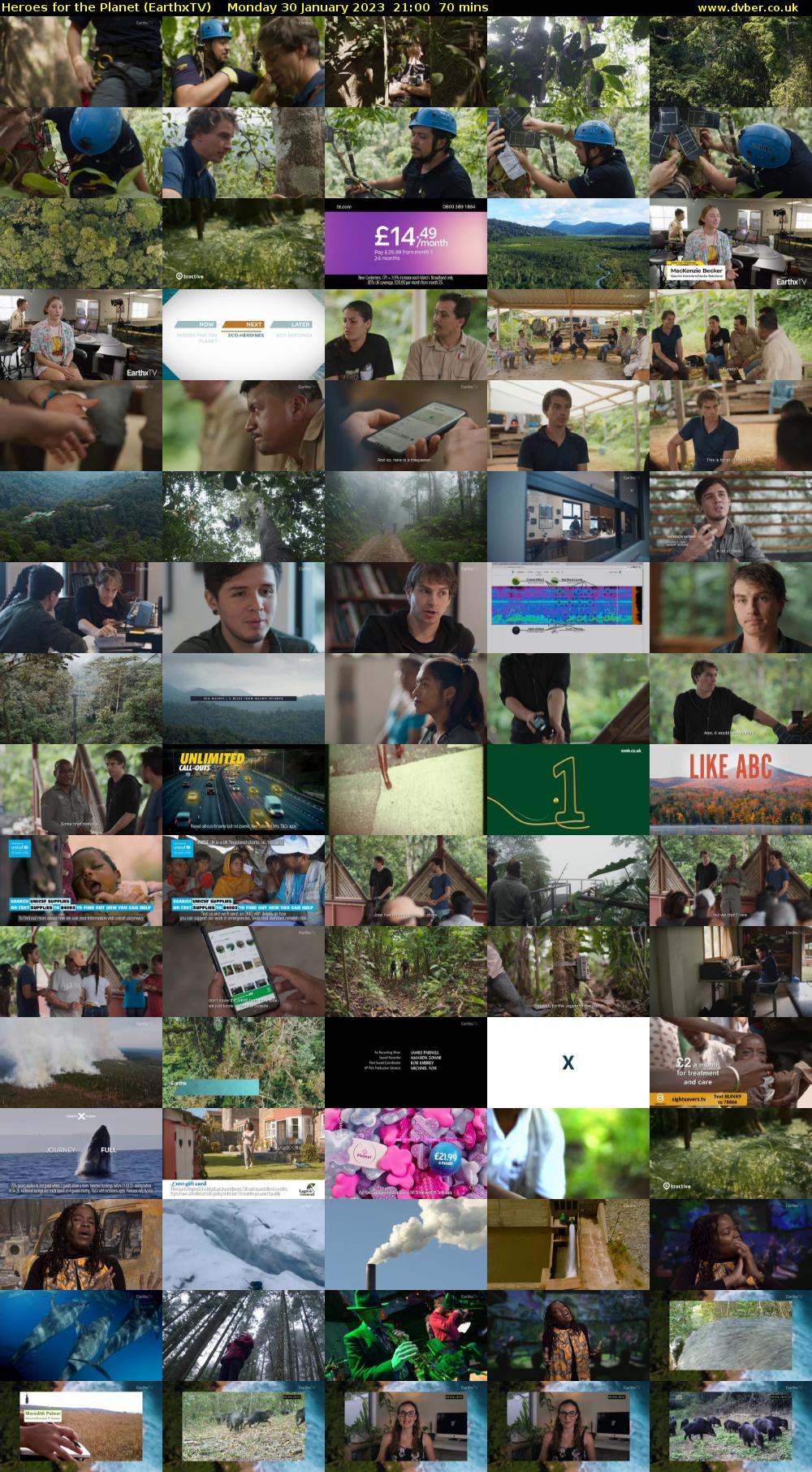 Heroes for the Planet (EarthxTV) Monday 30 January 2023 21:00 - 22:10