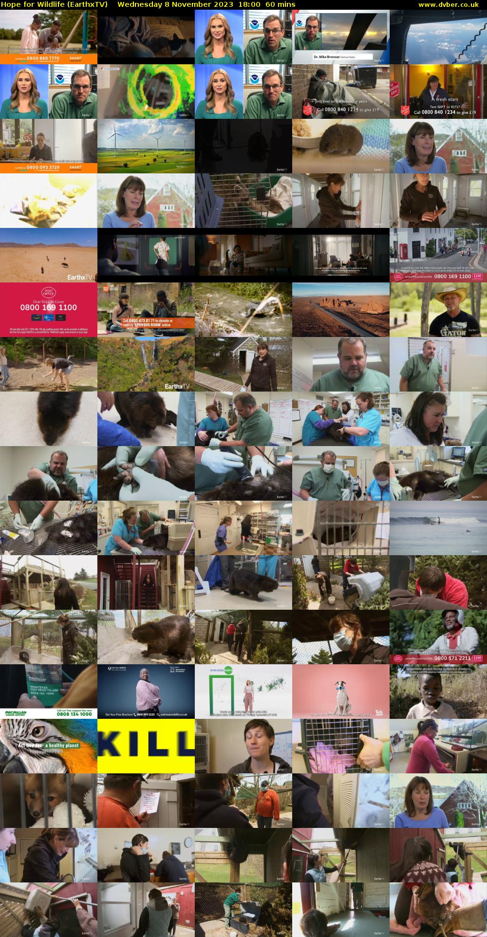 Hope for Wildlife (EarthxTV) Wednesday 8 November 2023 18:00 - 19:00