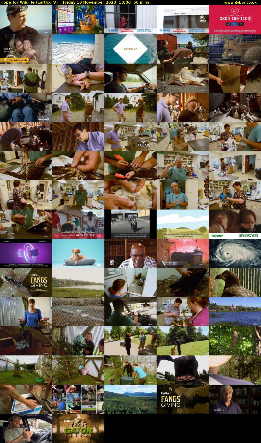 Hope for Wildlife (EarthxTV) Friday 10 November 2023 18:00 - 19:00