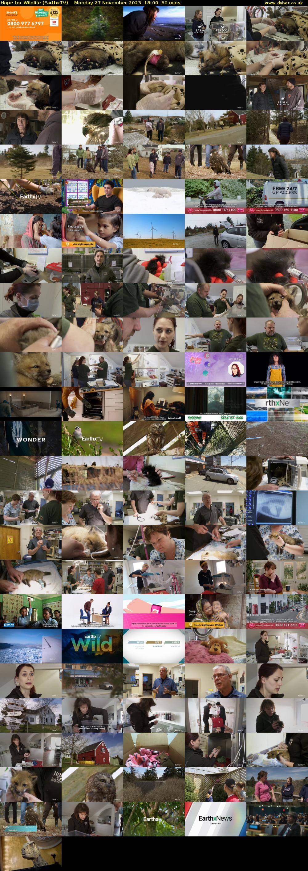 Hope for Wildlife (EarthxTV) Monday 27 November 2023 18:00 - 19:00