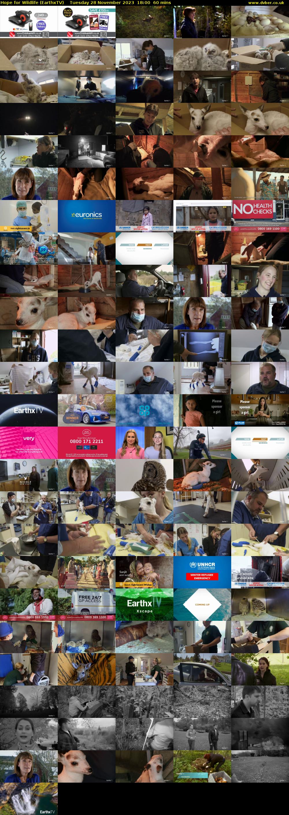 Hope for Wildlife (EarthxTV) Tuesday 28 November 2023 18:00 - 19:00