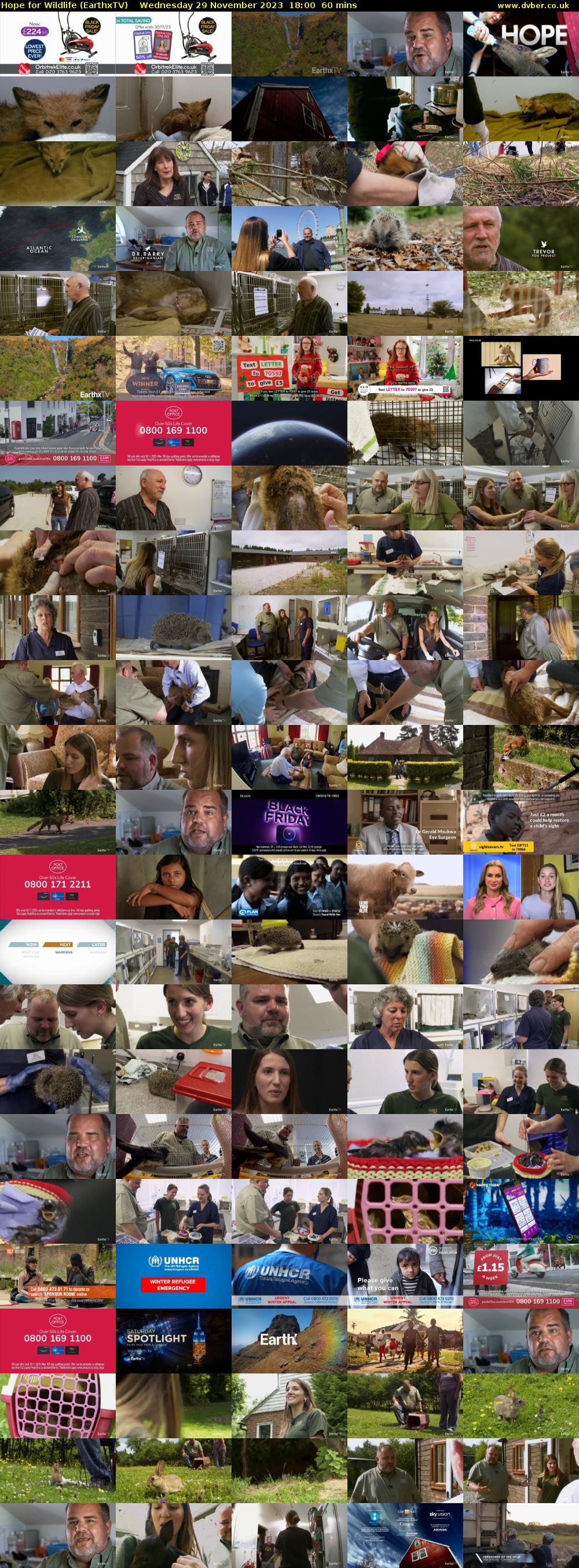 Hope for Wildlife (EarthxTV) Wednesday 29 November 2023 18:00 - 19:00