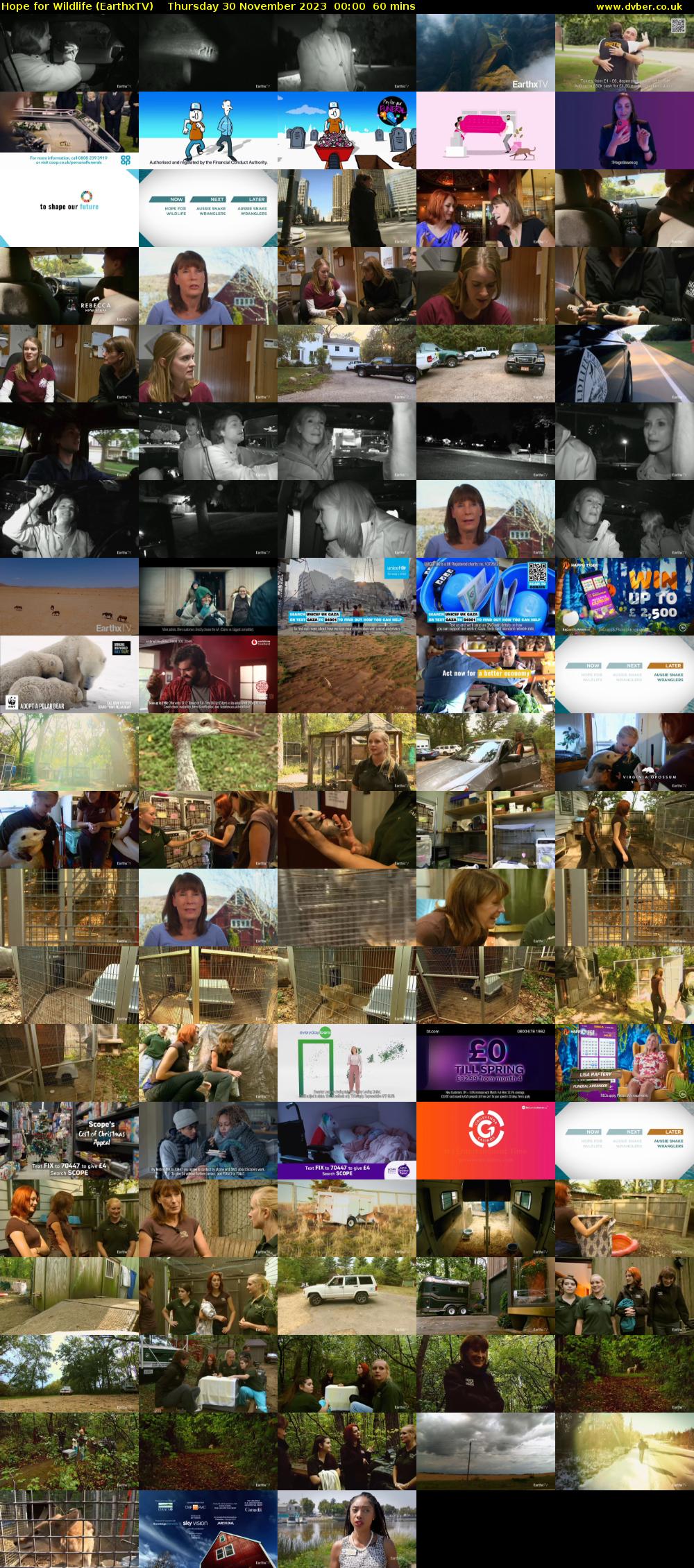 Hope for Wildlife (EarthxTV) Thursday 30 November 2023 00:00 - 01:00