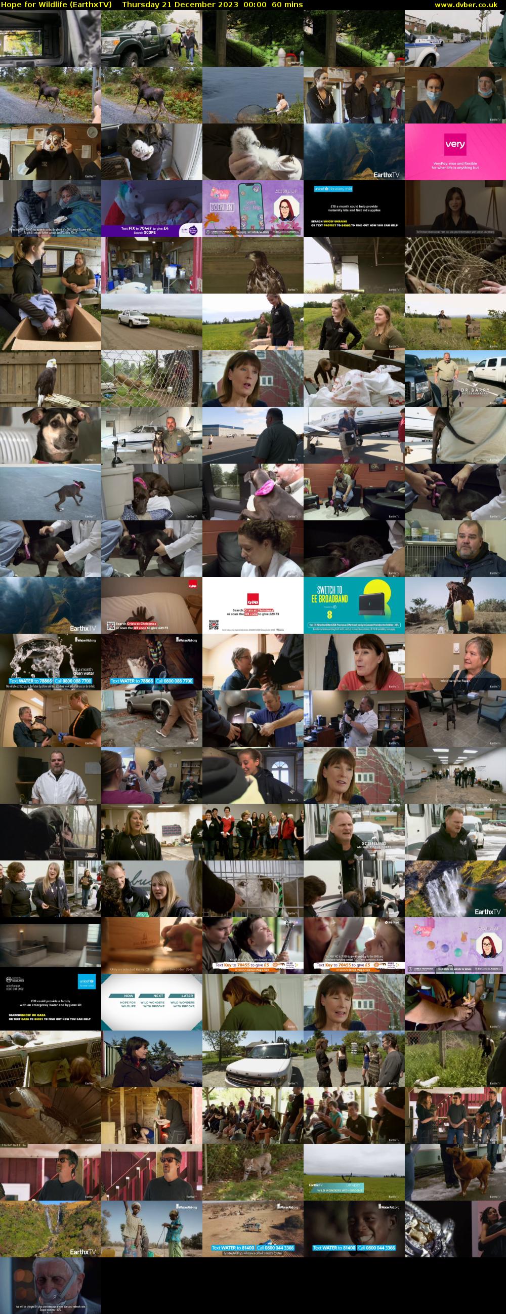 Hope for Wildlife (EarthxTV) Thursday 21 December 2023 00:00 - 01:00
