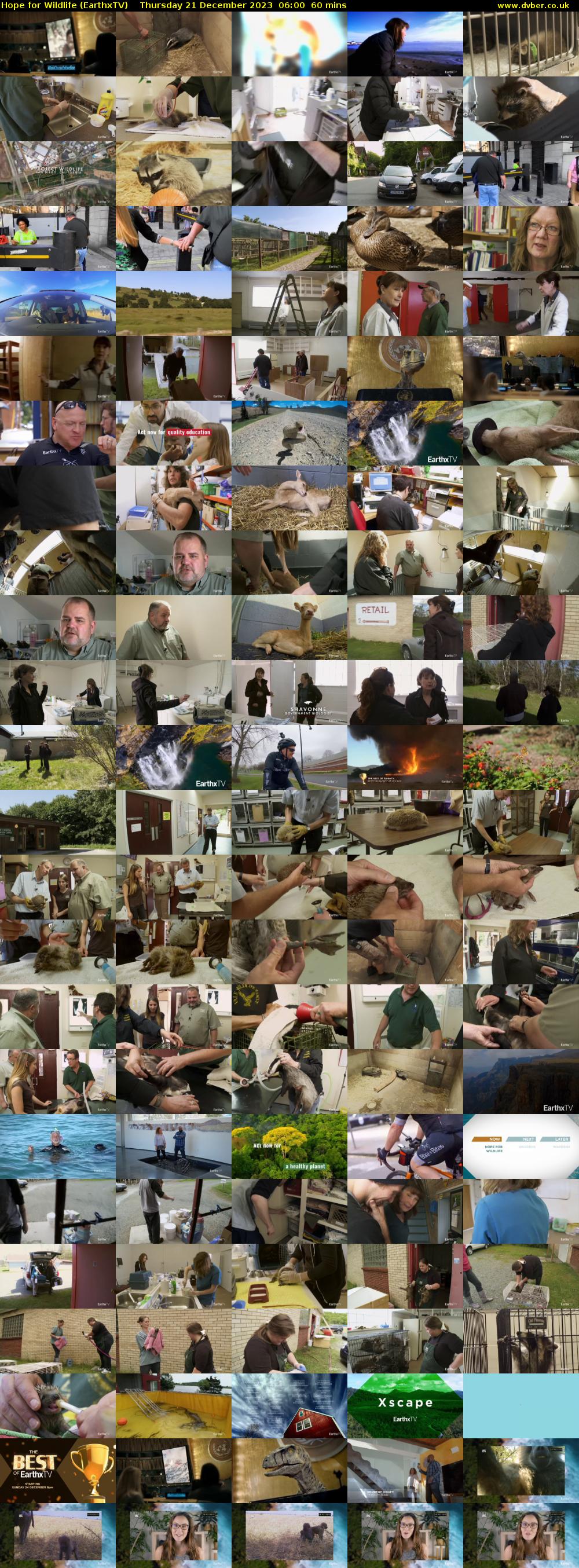 Hope for Wildlife (EarthxTV) Thursday 21 December 2023 06:00 - 07:00