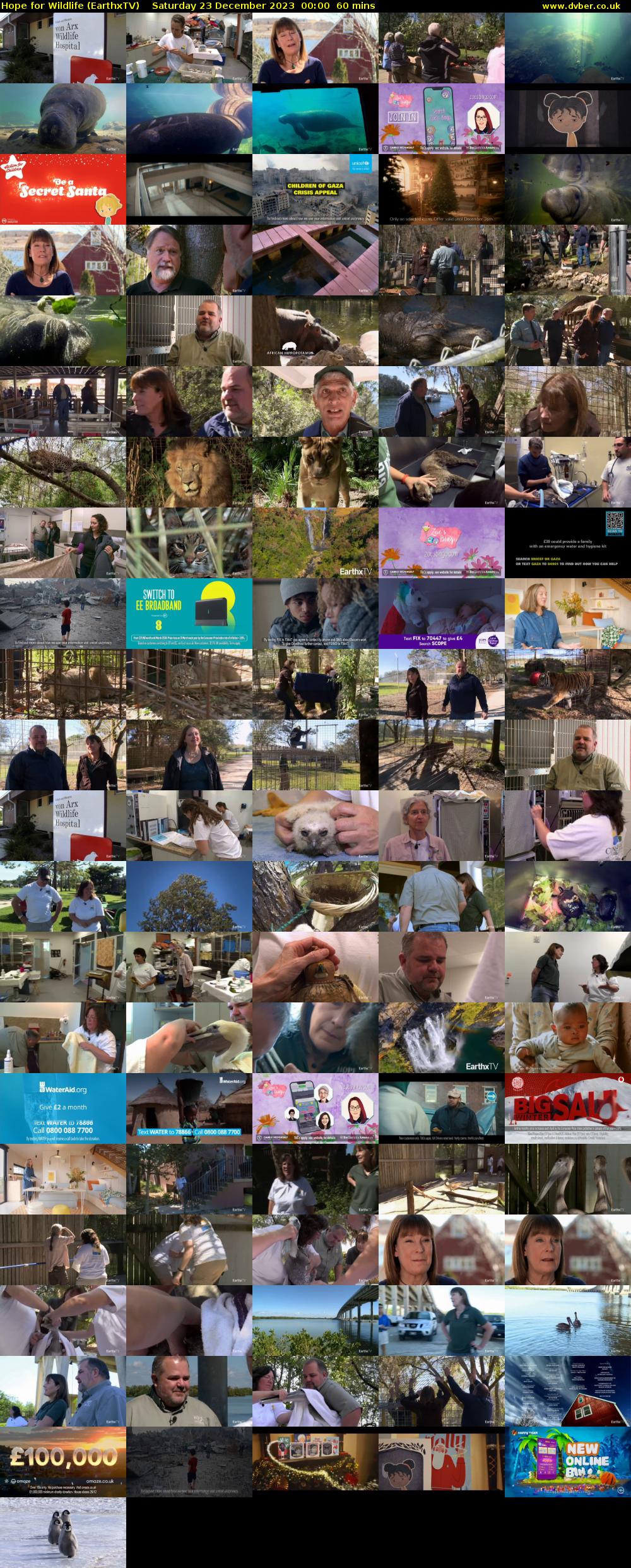 Hope for Wildlife (EarthxTV) Saturday 23 December 2023 00:00 - 01:00
