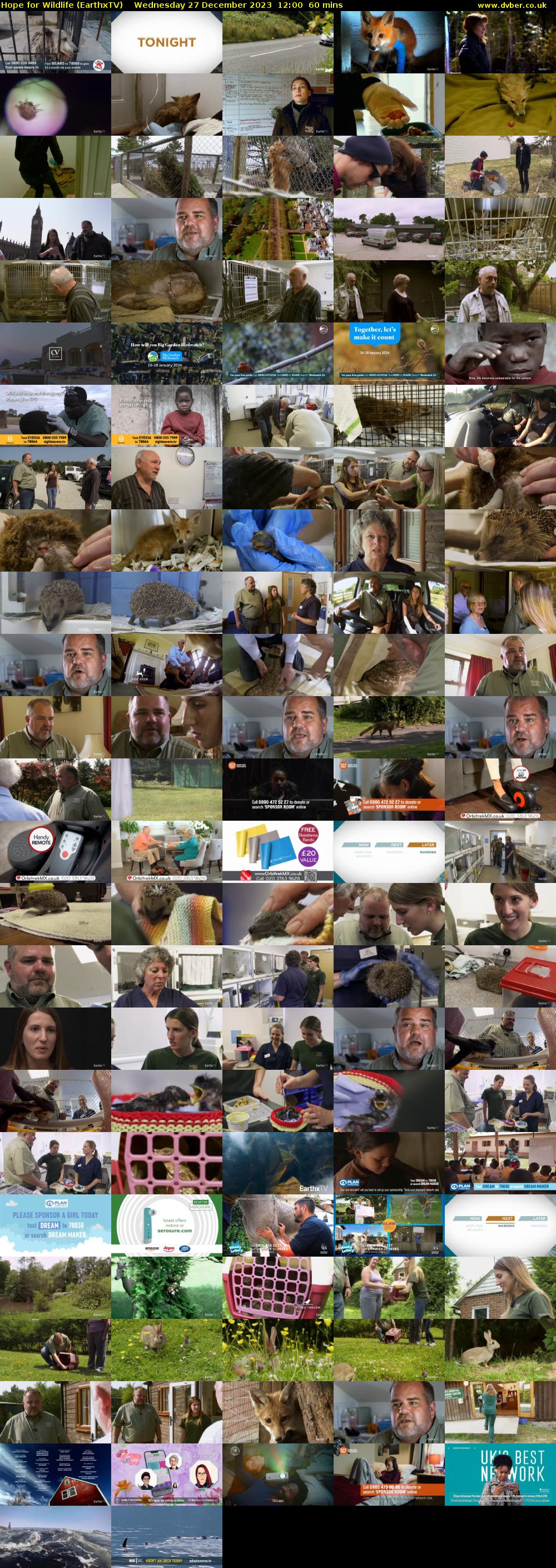 Hope for Wildlife (EarthxTV) Wednesday 27 December 2023 12:00 - 13:00