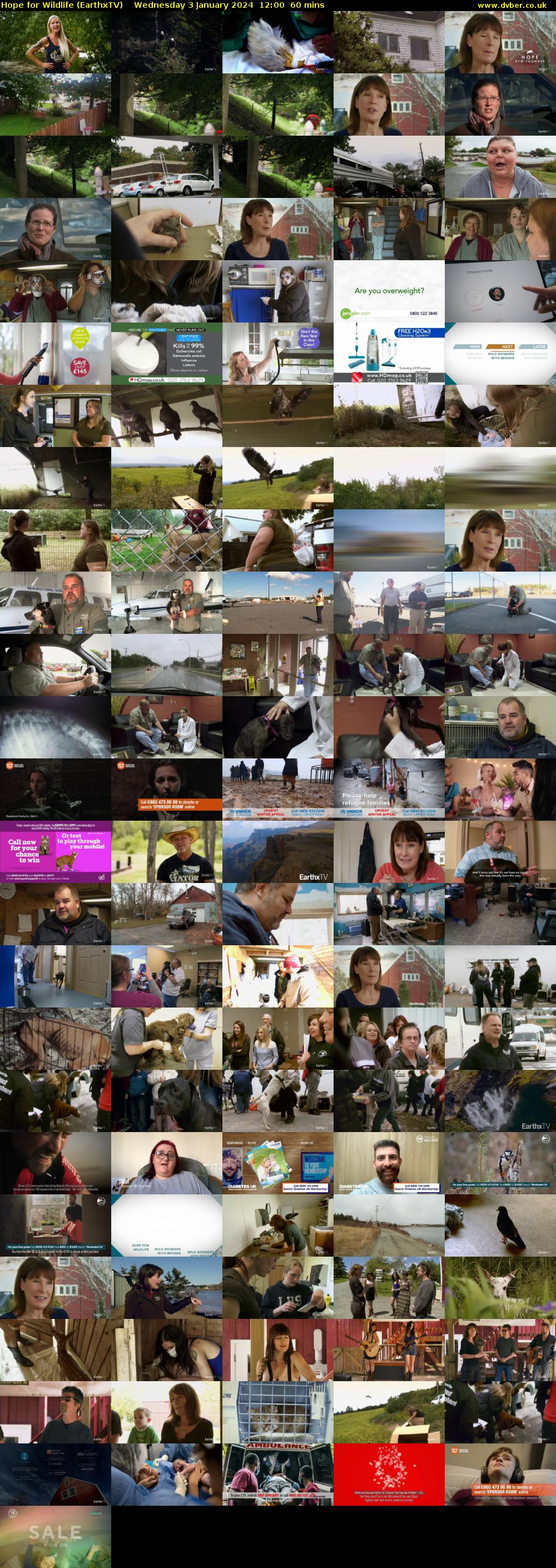 Hope for Wildlife (EarthxTV) Wednesday 3 January 2024 12:00 - 13:00