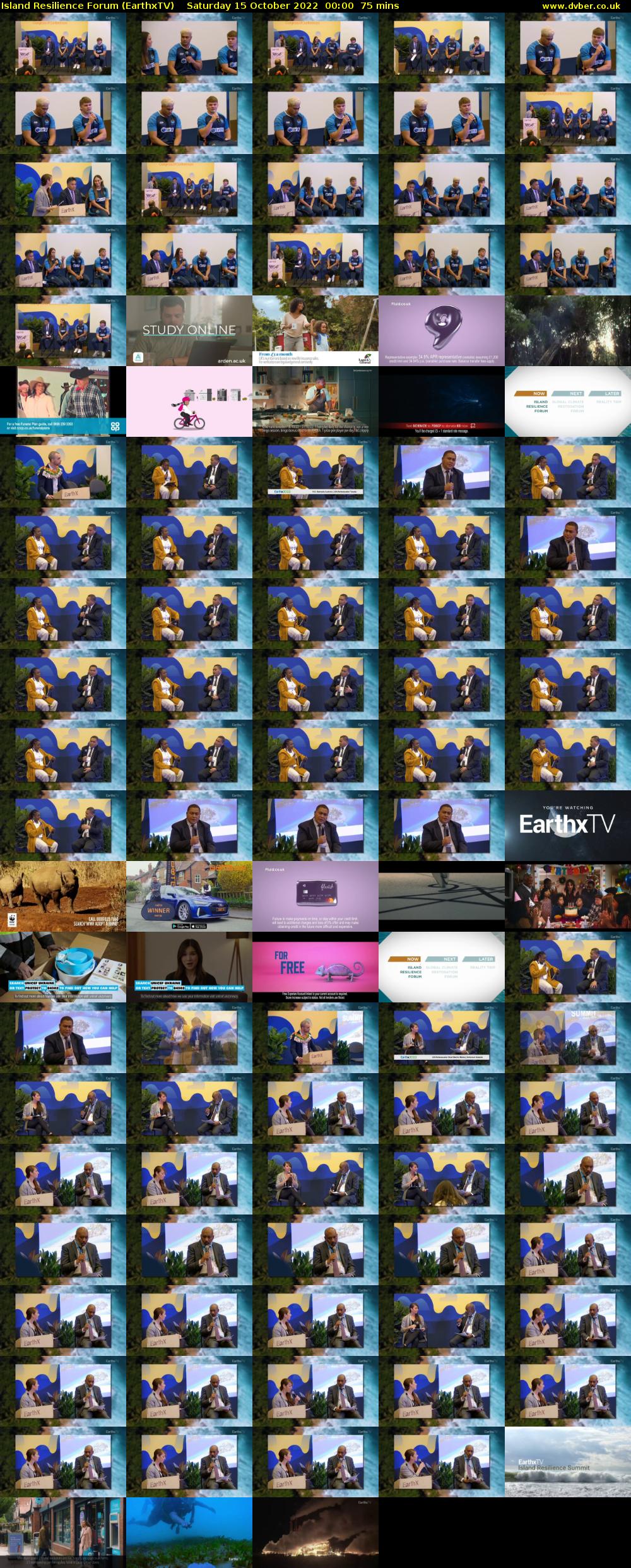 Island Resilience Forum (EarthxTV) Saturday 15 October 2022 00:00 - 01:15