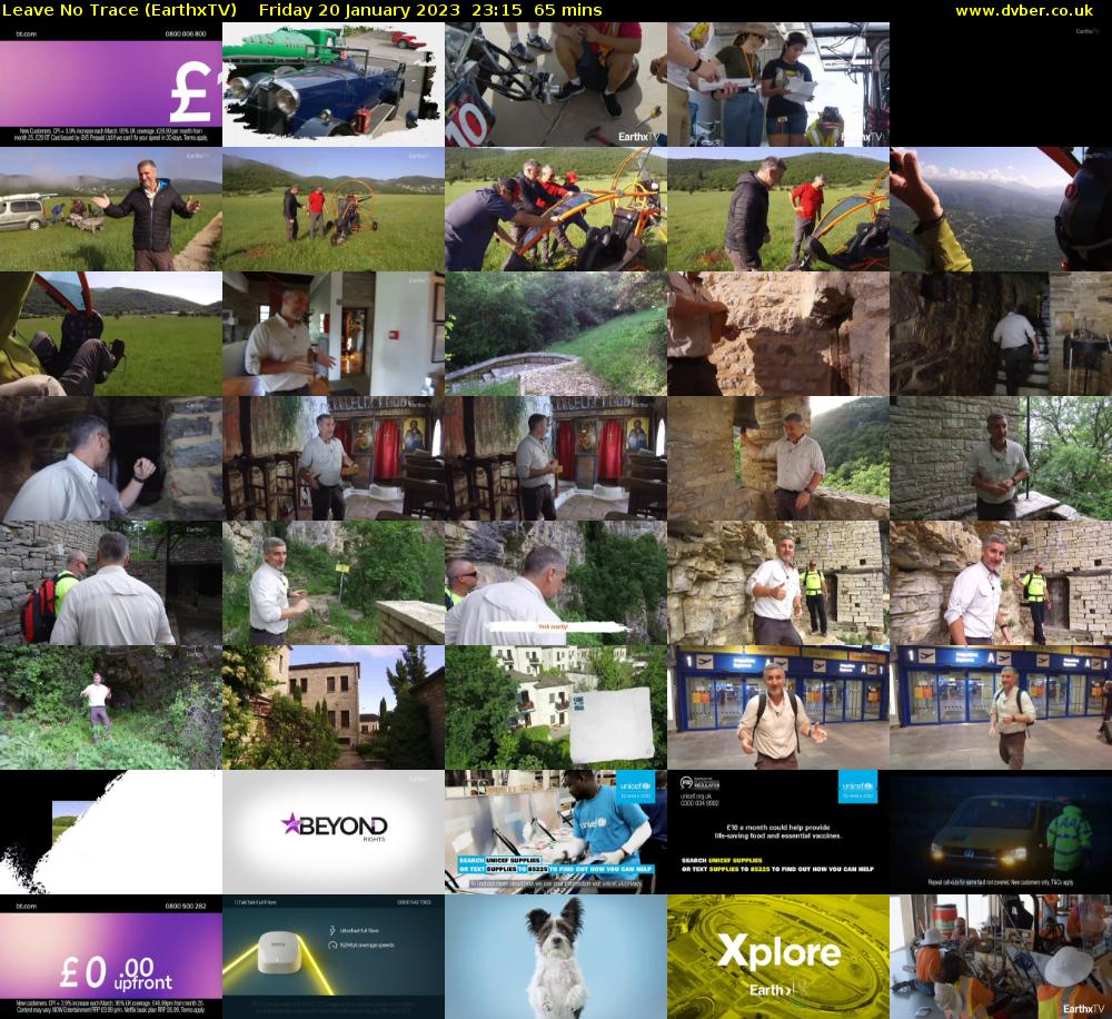 Leave No Trace (EarthxTV) Friday 20 January 2023 23:15 - 00:20