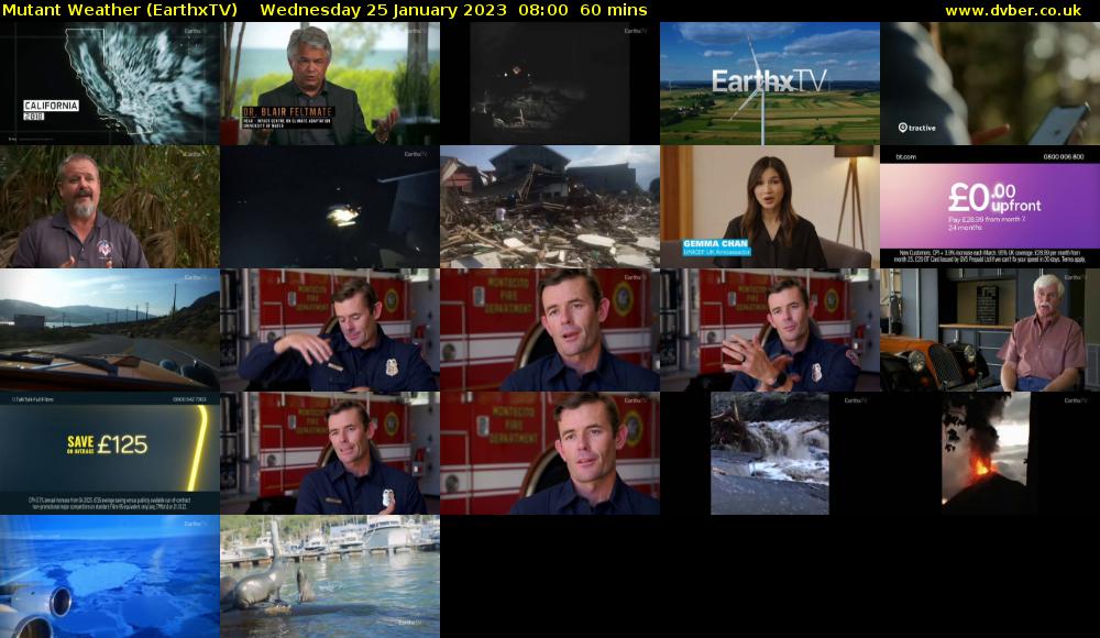 Mutant Weather (EarthxTV) Wednesday 25 January 2023 08:00 - 09:00