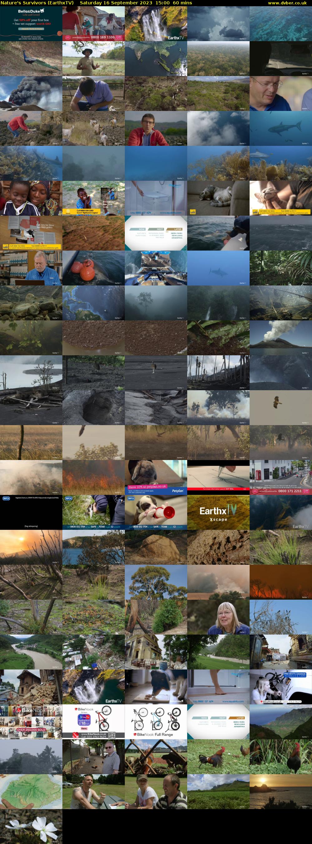 Nature's Survivors (EarthxTV) Saturday 16 September 2023 15:00 - 16:00