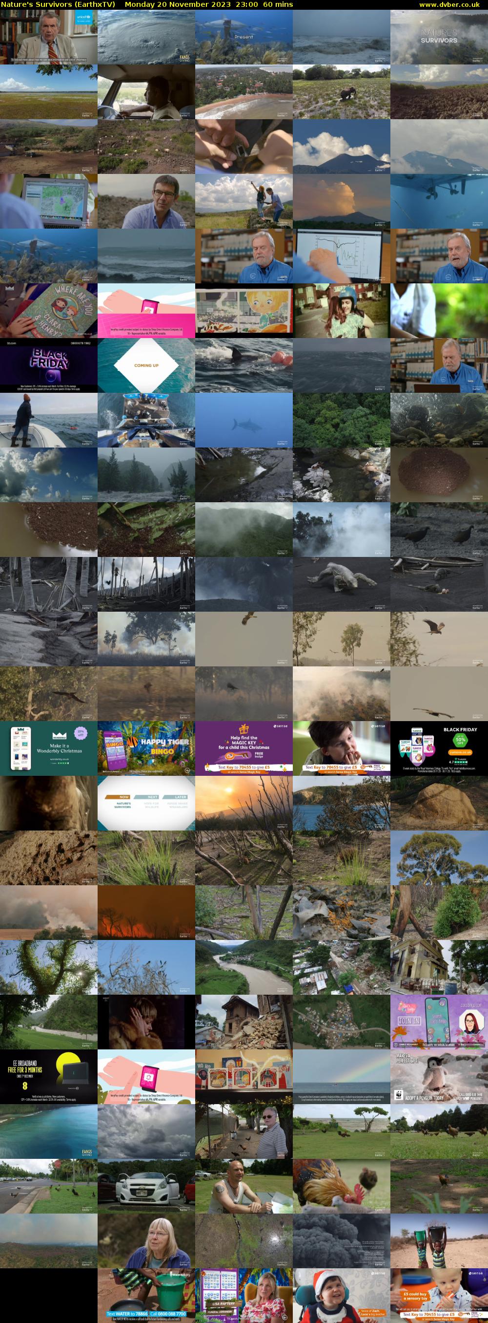 Nature's Survivors (EarthxTV) Monday 20 November 2023 23:00 - 00:00
