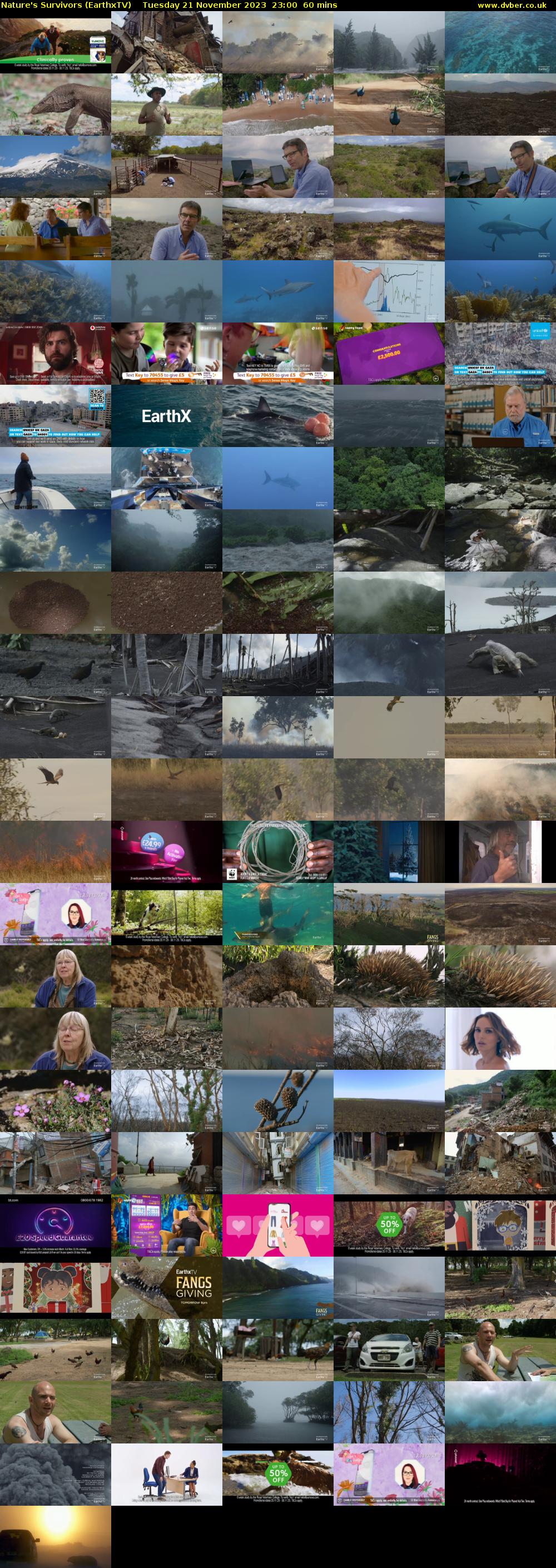 Nature's Survivors (EarthxTV) Tuesday 21 November 2023 23:00 - 00:00