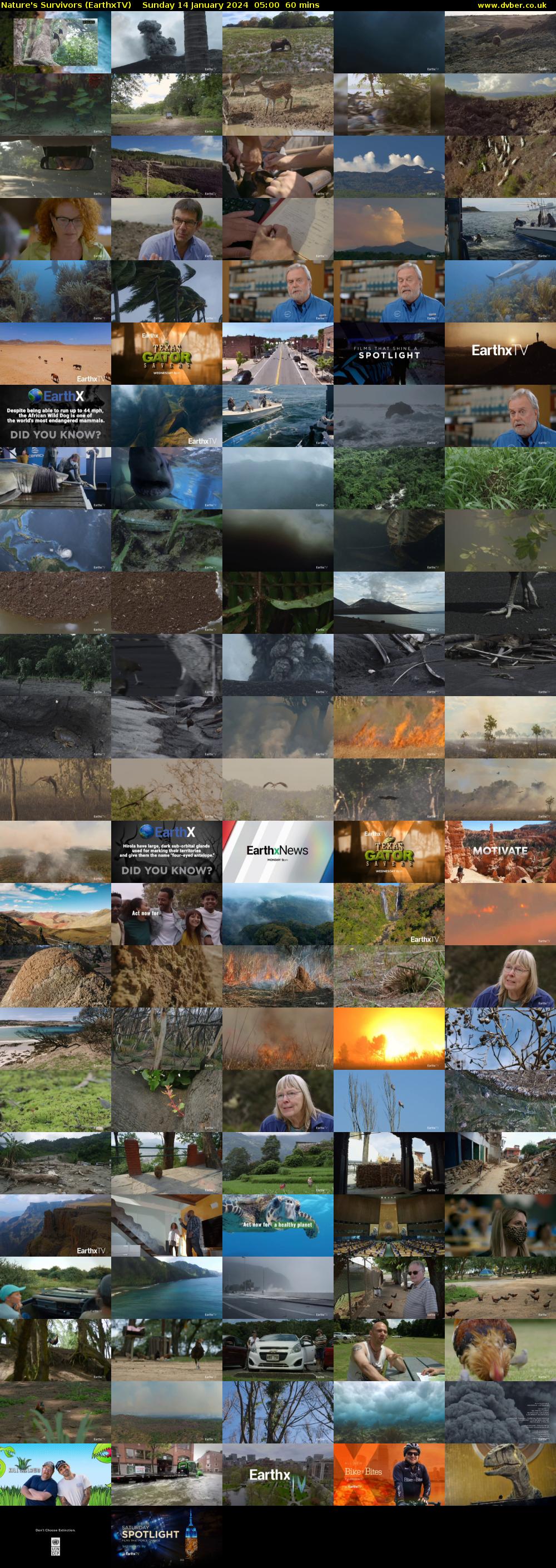 Nature's Survivors (EarthxTV) Sunday 14 January 2024 05:00 - 06:00