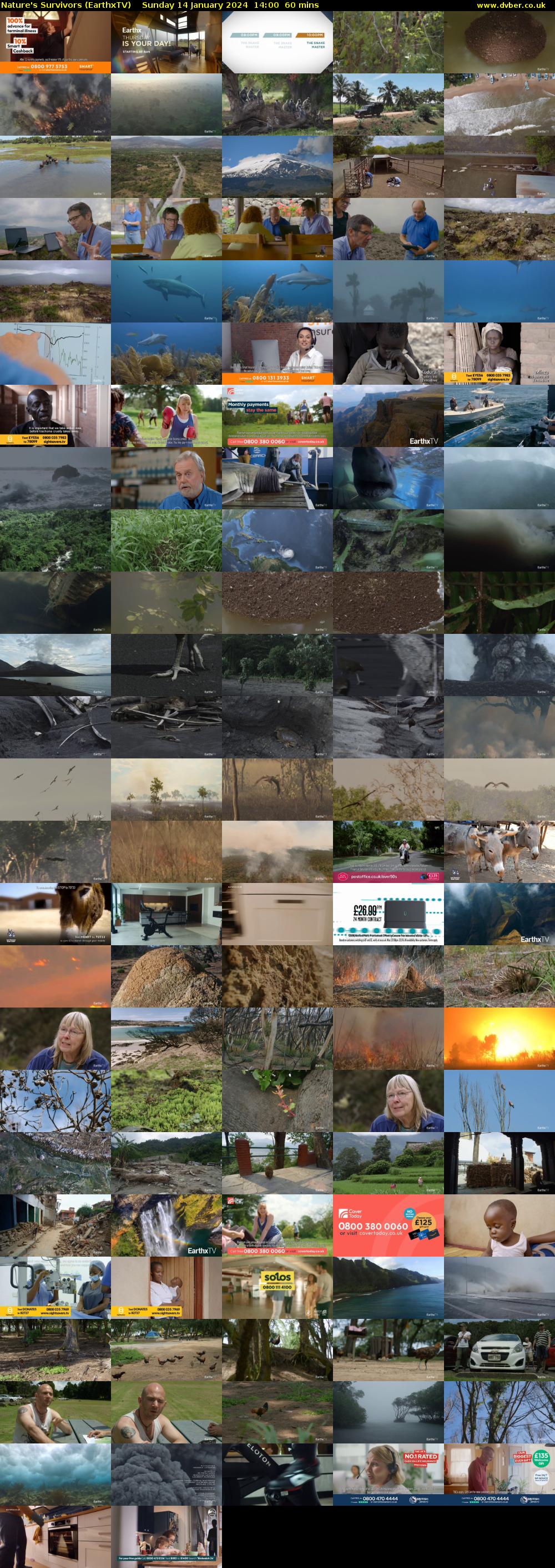 Nature's Survivors (EarthxTV) Sunday 14 January 2024 14:00 - 15:00