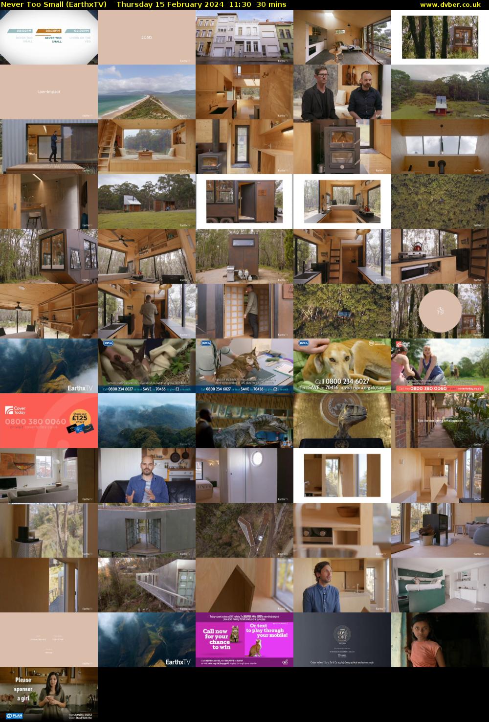 Never Too Small (EarthxTV) Thursday 15 February 2024 11:30 - 12:00