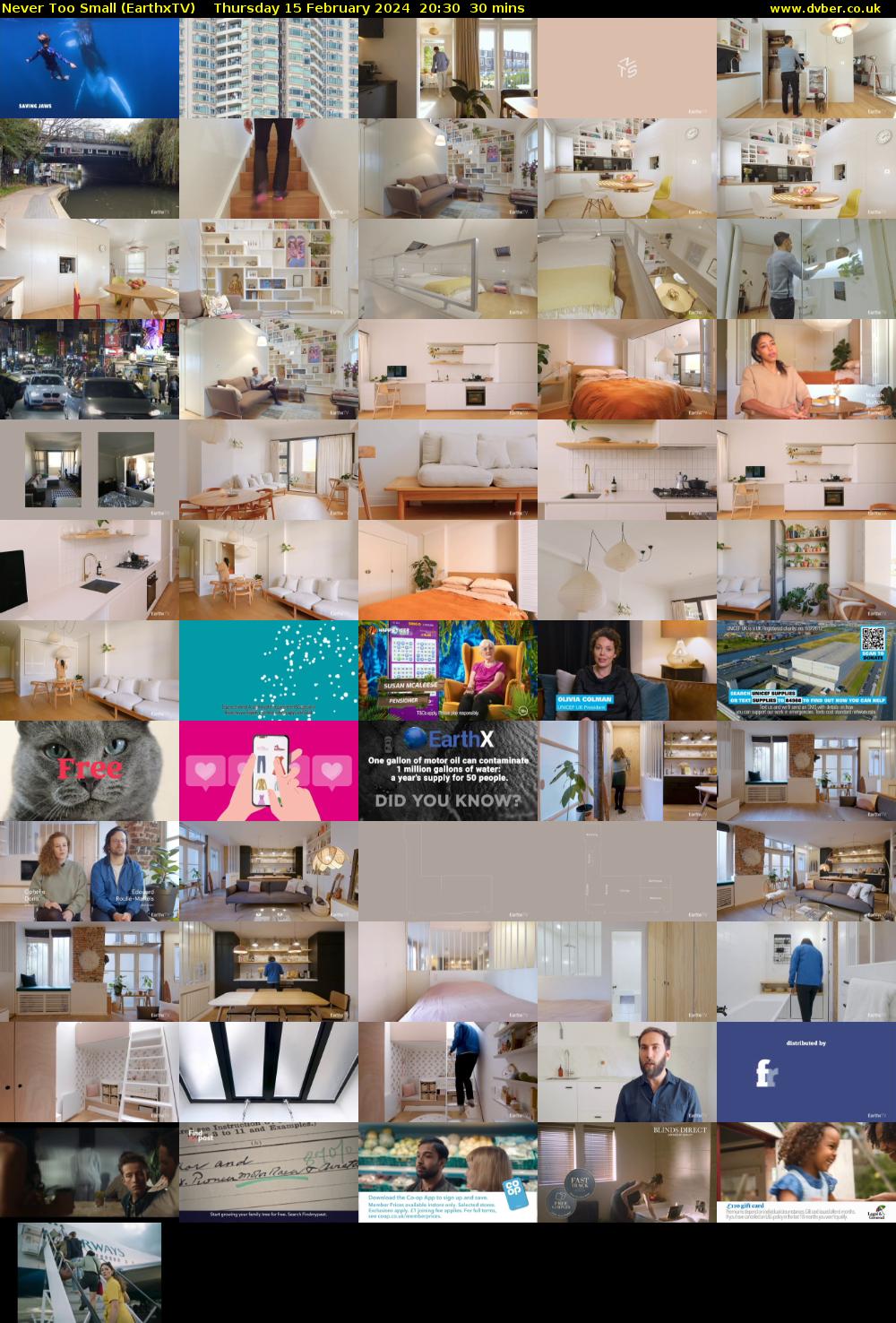 Never Too Small (EarthxTV) Thursday 15 February 2024 20:30 - 21:00